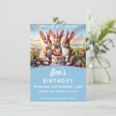 Konijnen Verjaardag Bash Kaart (Staand voorkant)