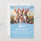 Konijnen Verjaardag Bash Kaart (Voorkant)