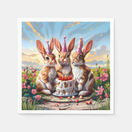 Konijnen Verjaardag Bash Servet