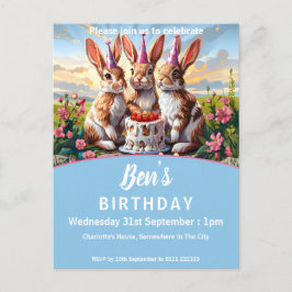 Konijnen Verjaardag Bash Uitnodiging Briefkaart