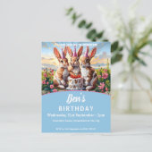 Konijnen Verjaardag Bash Uitnodiging Briefkaart (Staand voorkant)