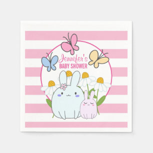Konijnen, Vlinders & Madeliefjes Baby Shower Servet