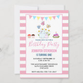 Konijnen, Vlinders & Madeliefjes Verjaardagsfeestj Kaart (Voorkant)