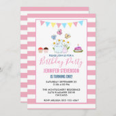 Konijnen, Vlinders & Madeliefjes Verjaardagsfeestj Kaart (Voorkant / Achterkant)