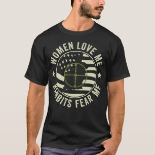 Konijnen vrezen me Grappig Konijnenjager Konijnenj T-shirt