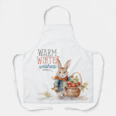 Konijnen Warme winterwensen Schort (Voorkant)