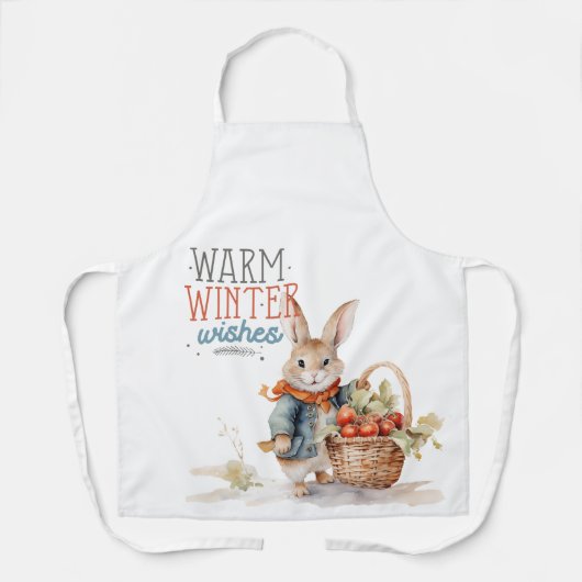 Konijnen Warme winterwensen Schort (Voorkant)