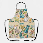 Konijnen Waterverf Aangepast patroon Schort (Voorkant)