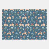 Konijnen Wildflowers Scandinavische folk Inpakpapier Vel (Voorkant 2)