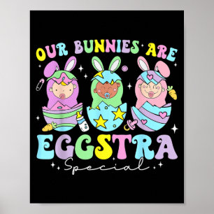 Konijnen zijn eggstra speciale moeder babyspeenste poster