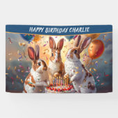 Konijnenavond verjaardagsfeestje spandoek (Horizontaal)