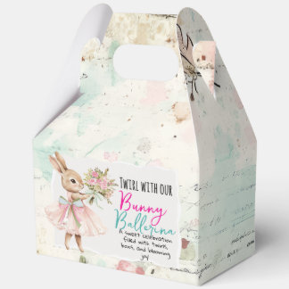 Konijnenballerina snoep/favorietendoos bedankdoosjes