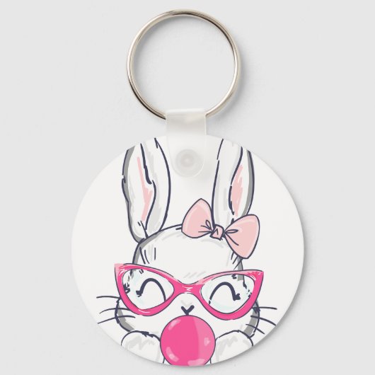 konijnenballon, retro, vintage sleutelhanger (Voorkant)
