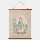  konijnenbeatris met bloemen hangend wandkleed (Voorkant)