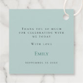  konijnenblad eendenei blauw Baby shower Bedankjes Labels (Achterkant)