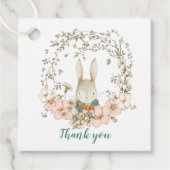  konijnenblad eendenei blauw Baby shower Bedankjes Labels (Voorkant)