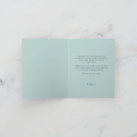  konijnenblad eendenei blauw Baby shower Bedankkaart (Binnen)