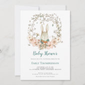  konijnenblad eendenei blauw Baby shower Kaart (Voorkant)