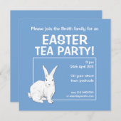 Konijnenblauw Pasen Kaart (Voorkant / Achterkant)
