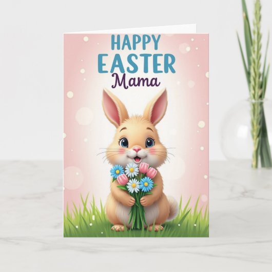 Konijnenbloemen Voor Moeder Kaart (Voorkant)
