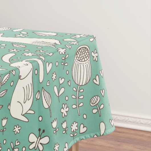 konijnenbloemenweide Zomer Groen Pasen Tafelkleed (Voorbeeld)