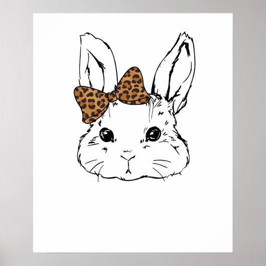 konijnenboog cute, retro, vintage poster (Voorkant)