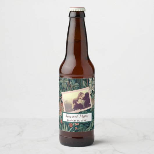 Konijnenbos bruiloft bier etiket (Voorkant)