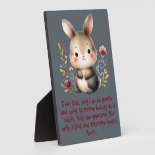 Konijnenbos Kinder Christelijke gebeden op grijs Fotoplaat