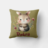 Konijnenbos Kinder Christelijke gebeden op groen | Kussen (Achterkant)