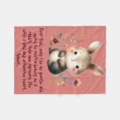 Konijnenbos Kinder Christelijke gebeden op roze | Fleece Deken (Voorkant (Horizontaal))