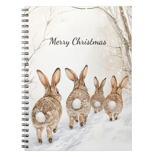 Konijnenbossen Kerstmis Notitieboek (Voorkant)