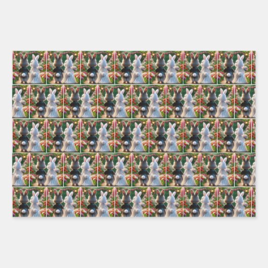 Konijnenbruid en bruidegom inpakpapier vel (Voorkant 3)