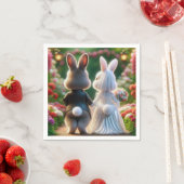 Konijnenbruid en bruidegom servet (Insitu)