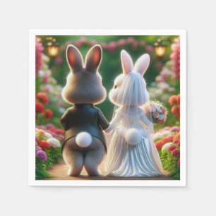 Konijnenbruid en bruidegom servet