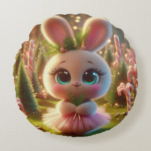 konijnendame rond kussen (Voorkant)