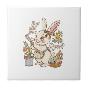 Konijnenei, maar heb je het grappig geverfd Schatt Tegeltje