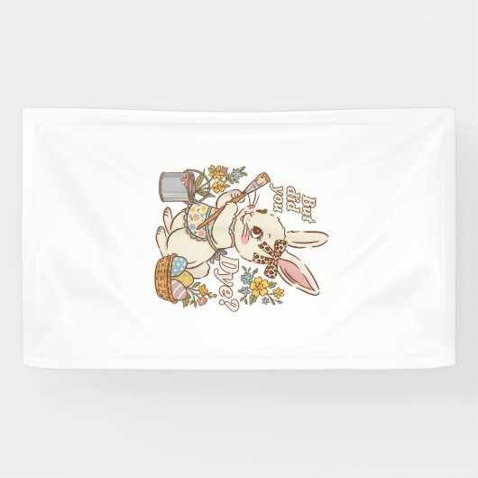 Konijnenei Maar Heb Je Het Grappig Geverfd Schatti Spandoek (Horizontaal)