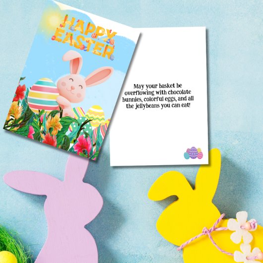 Konijneneieren Gelukkig Pasen Feestdagen Kaart