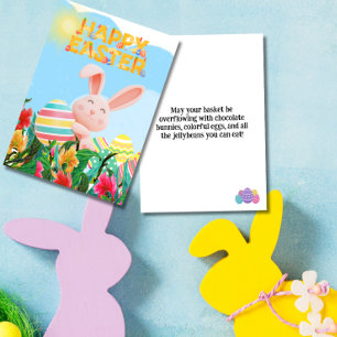 Konijneneieren Gelukkig Pasen Feestdagen Kaart