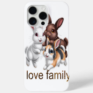 Konijnenfamilie iPhone 15 pro max hoesje