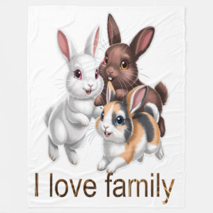 Konijnenfamilie  fleece deken
