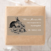 konijnenfamilie - gepersonaliseerd etiket (Insitu)