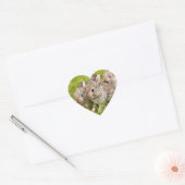 Konijnenfamilie Hart Sticker (Envelop)