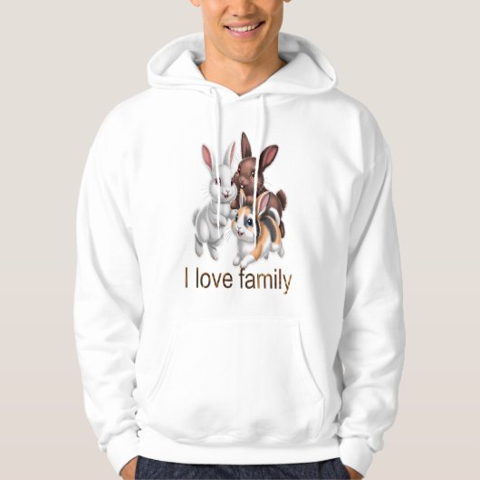 Konijnenfamilie Hoodie (Voorkant)