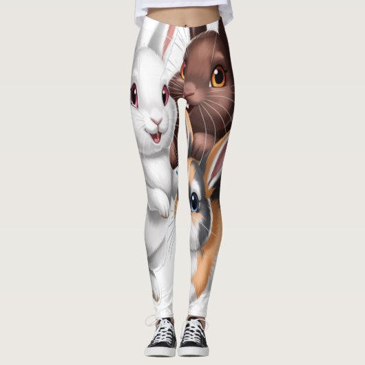 Konijnenfamilie leggings (Voorkant)