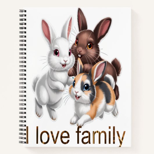 Konijnenfamilie  notitieboek (Voorkant)