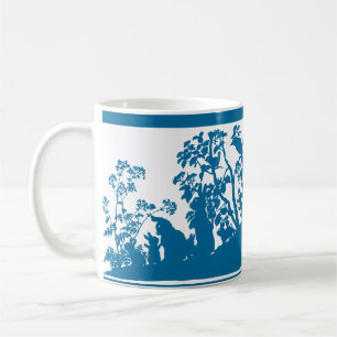 Konijnenfamilie Silhouet Natuur Scene Vintage Bos Koffiemok
