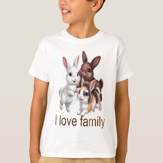 Konijnenfamilie t-shirt (Voorkant)