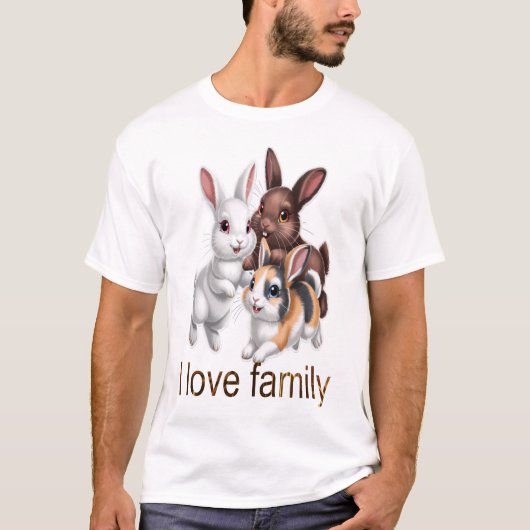 Konijnenfamilie  t-shirt (Voorkant)