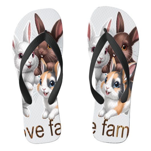 Konijnenfamilie Teenslippers (Voetbed)